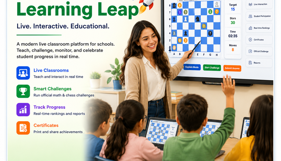 SmartChessMath Live V1.0 classroom platform preview