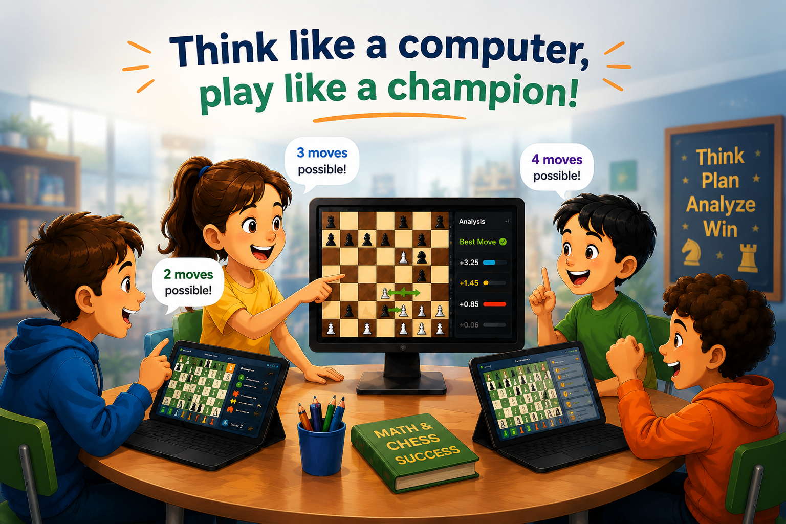 Think like a computer educational chess and mathematics activity
